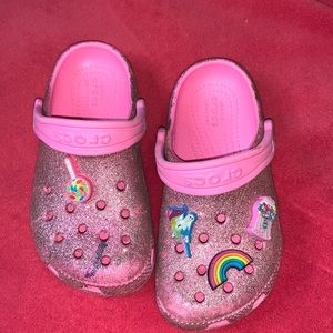 Pink Glitter toddler crocs